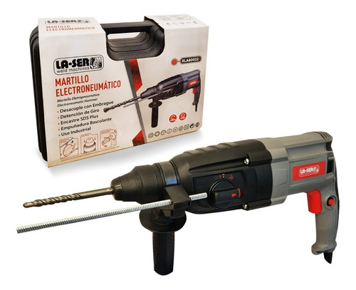 Imagen 3 de 6 de Rotomartillo Taladro Percutor Sds Plus 800 W + Accesorios + Maletin - Potencia De Golpe 3.0 Jaule