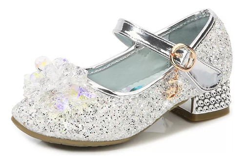 Zapatos Delgados Frozen Elsa Princess Con Suela De Cristal P