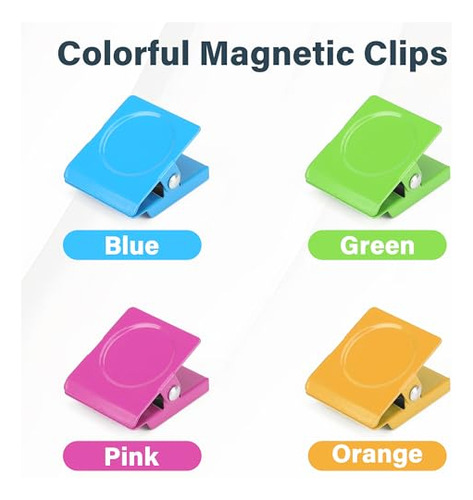 Clips Magnéticos Cuadrados Resistentes 24 Unidades Coloridos
