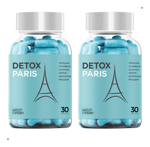 2 Detox Paris Original 60 Capsulas 50% Garantia Nota Fiscal.