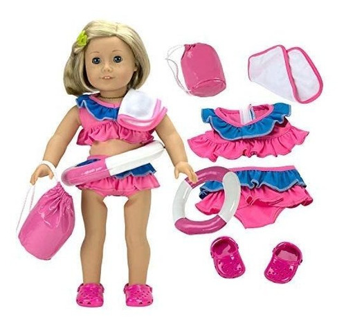 Traje De Baño Traje Para La Muñeca American Girl 18 M...