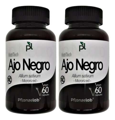 Ajo Negro Pflanzelab 60 Cápsulas Veganas Pack X2