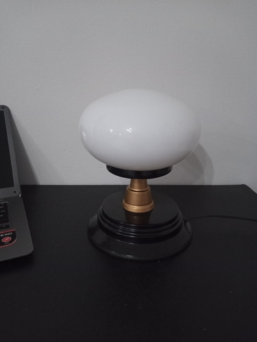 Lampara De Mesa Escritorio Hongo Vidrio Blanco Decoracion