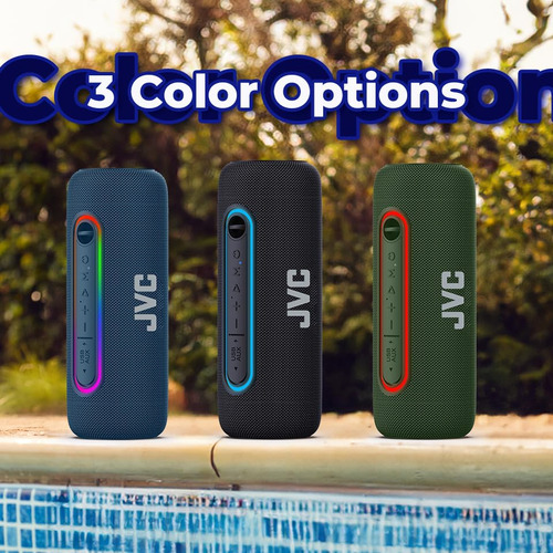 Jvc - Altavoz Inalámbrico Portátil Iluminado Con Salidas Máximas De 20 W, Sonido Dinámico, Bluetooth 5.0, Capacidad Tws, Usb-c, Ipx5, Entrada Aux, Hasta 5 Horas De Duración De La Batería - Sppa5btb