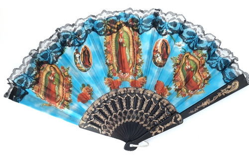 100 Abanicos Tela Imagen Virgen Guadalupe O San Judas Tadeo