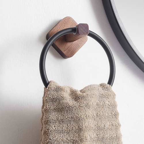 Toallero De Mano Con Forma De Anillo De Madera Para Toallas