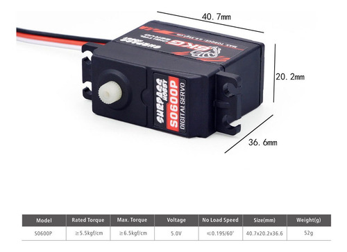Servomotor Digital Barco S0600p Para Coche Rc .