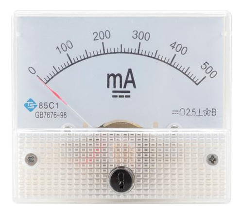 2 Amperímetro De Panel De Aguja Medidor De 0-500ma