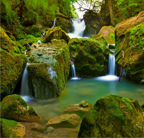 Adesivo Paisagem Cachoeira Pedra Natureza Papel Parede Gg328