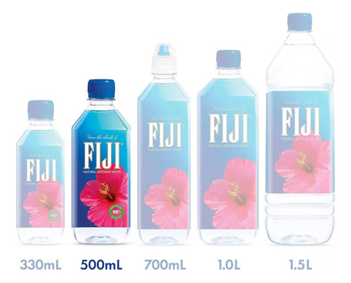 Agua Natural Fiji 24 Botellas De 500 Ml Agua Artesanal