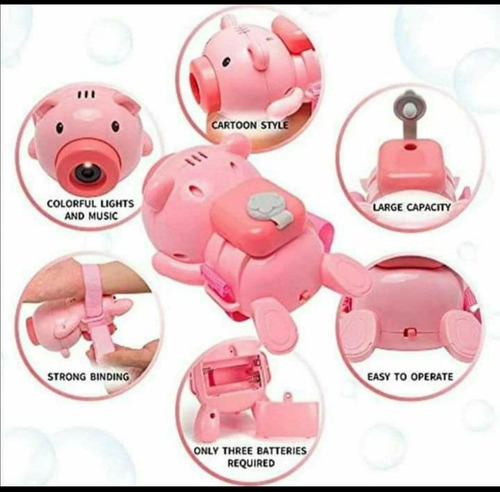 Juguete De Burbujas Para Niños Chanchito Luces Y Sonido