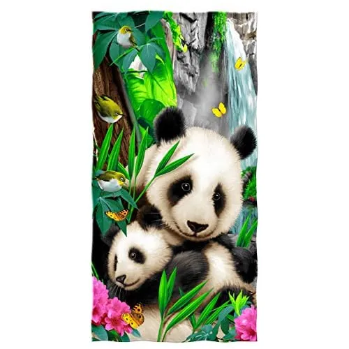 Toalla De Playa Precious Pandas Niñas, Toalla De Baño...