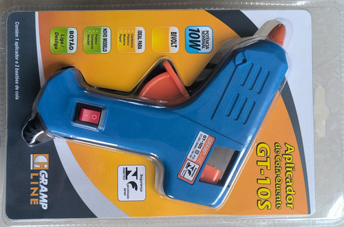 Pistola Cola Quente Botão (on/off) Gt-10s 10w Azul 127/220V