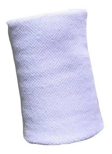 Pack X 6 Pares Muñequeras Deportivas Tenis Pádel Toalla Blanco 10,5x7,5