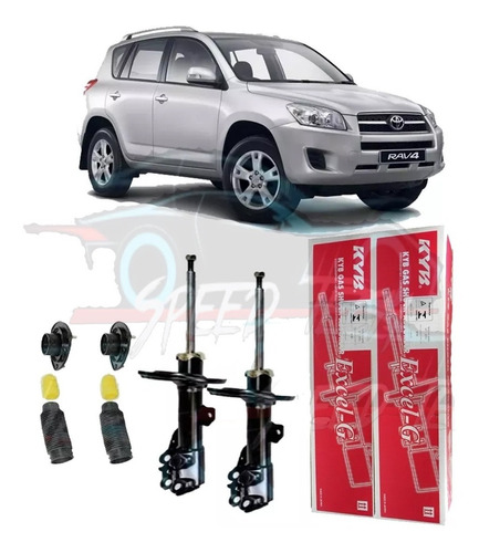 Par Amortecedor + Kit Batente Coxim Dianteiro Toyota Rav4