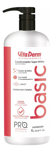 Condicionador Vitaderm Pro Basic Hidratação Sem Sal 1l