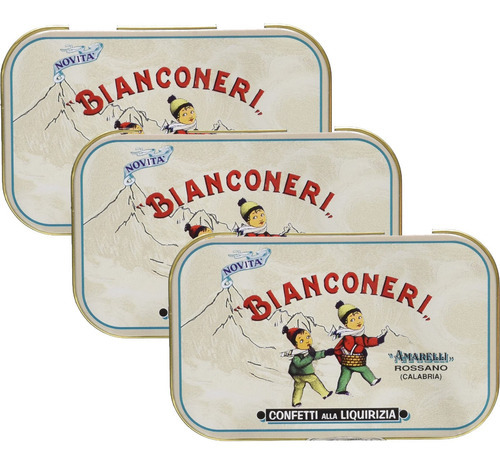 Bala De Alcaçuz Com Hortelã Bianconeri 50g (3 Latas)