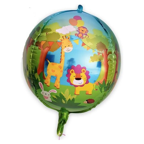 10 Balão Safari 4d Metalizado Floresta Selva Bosque Leão Cor Verde