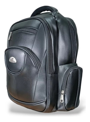 Mochila Executiva Para Notebook' Em Couro Sintético Com Múltiplos Compartimentos E Fechamento Seguro - Ideal Para Trabalho E Viagem