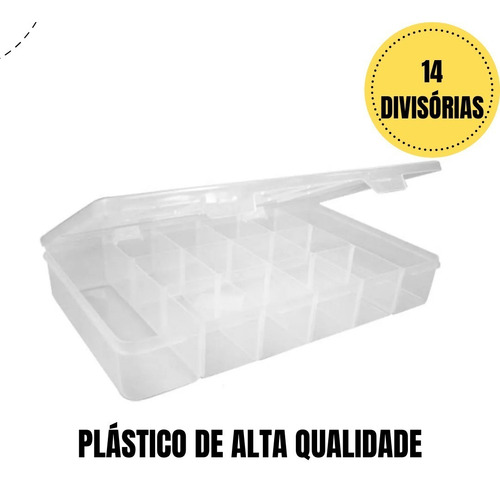 Kit 5 Estojo Organizador M Com Divisorias Parafusos Micanga