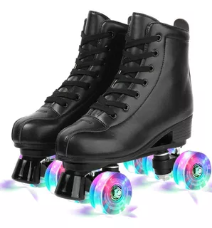 Patines Roller De 4 Ruedas Doble Fila Para Mujer Con Led