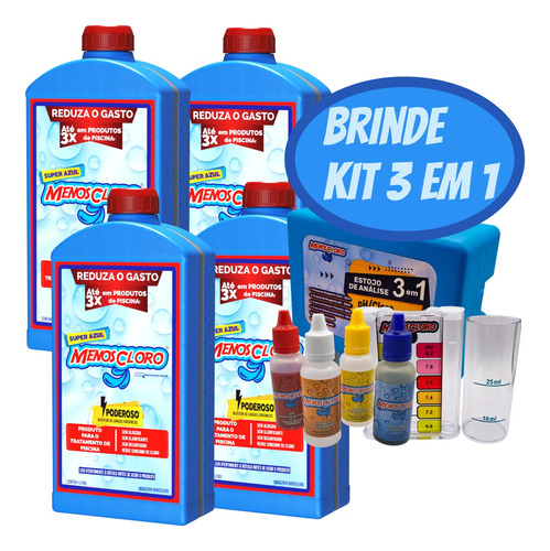 Menos Cloro Kit 4 Litros Com  Brinde