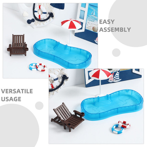 2 Juegos De Casas De Muñecas En Miniatura Para Piscina Y Pla