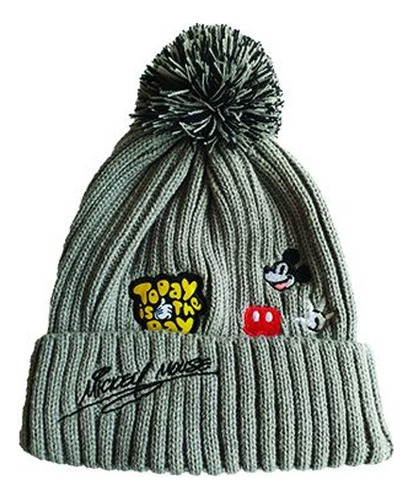 Gorro De Invierno Infantil Con Pompon Mickey Mouse Original