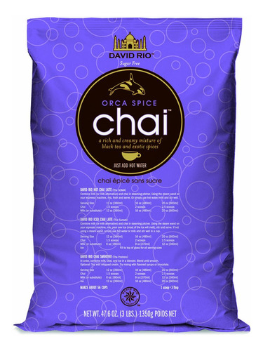 Orca Spice Chai Sin Azúcar, Bolsa De 3 Lb. Bolsa