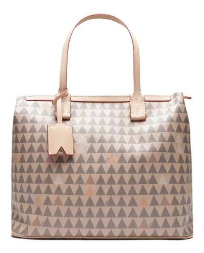 Bolsa shopper Schutz Nina Triangle design triangle  neutral alças de cor neutro