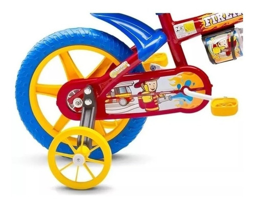 Bicicleta Aro 12 Infantil Nathor Fireman 2 A 5 Anos