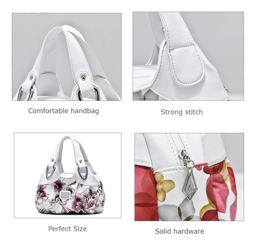 Barsine Bolso De Cuero Vegano Para Mujer Bolso Floral Estilo