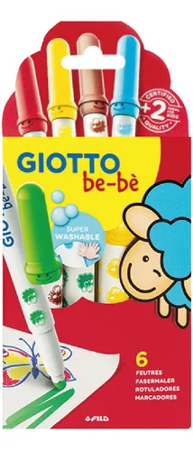 MARCADOR GIOTTO BEBE GRUESO X 06 COLORES - LaPapelera