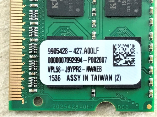 Imagem 2 de 5 de Memoria Kingston Ddr3 Kth-x3cl / 8gb 1600mhz (com Nf-e)