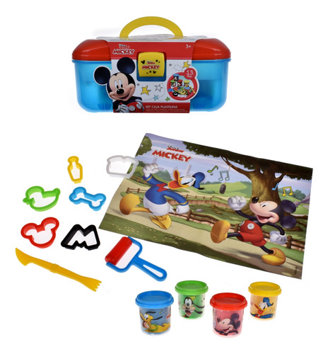 Set De Masas En Maleta Plastica Rectangular Mickey