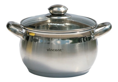 Cacerola Con Tapa Vidrio Acero Inox 5l Vincent 22cm Pack 4