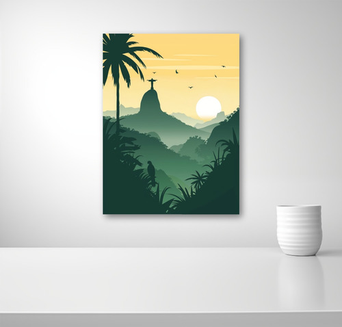 Cuadro Mural Brasil Dibujo Lienzo 40x53 Cm