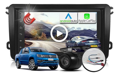 Kit Central Multimídia Mp5 Câmera Moldura Chicote Amarok