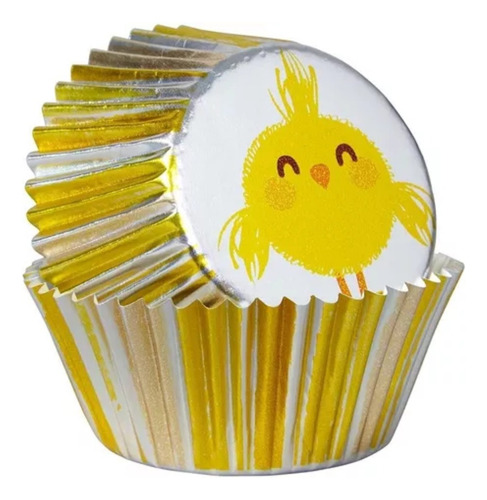 Capacillo Estandar Metalizado Pollito De Pascua 24 Pzs