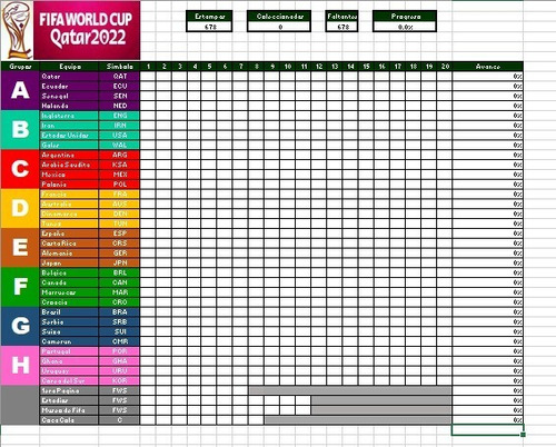 Plantilla De Excel Lista Del Mundial Qatar 2022 Panini