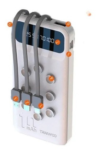 Cargador Portatil Para Celular Universal 10000mah Con Cables