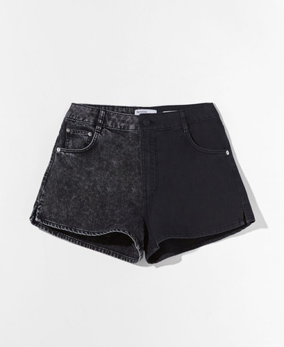 Bershka Short Denim Sarga Bicolor Jean Duocolor Talla 40