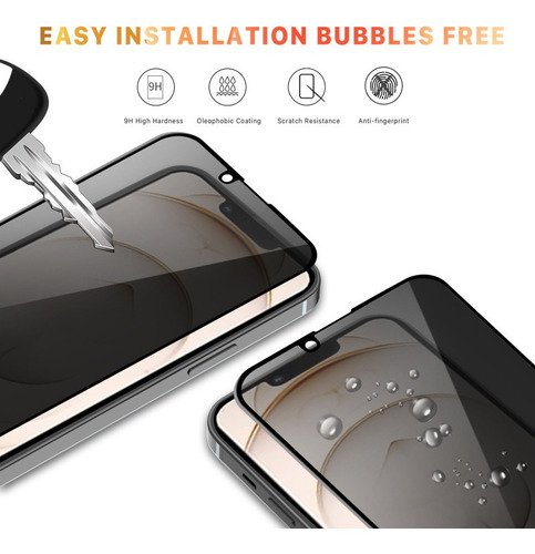 Imagen 8 de 10 de Vidrio Templado Antiespia iPhone 11 Pro Max X Xr Xs 5 6 7 8