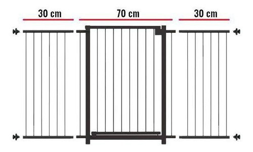 Portão Multigrade-divisor Ambiente 70cm A 130cm Preto-nf1301