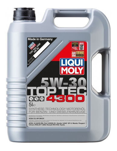 Aceite para motor Liqui Moly sintético 5W-30 para autos, pickups & suv