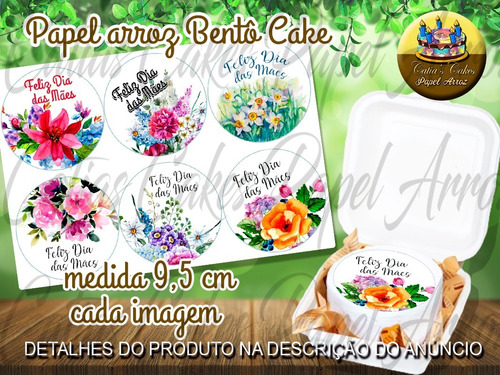Dia Das Mães Papel De Arroz Bento Cake 9,5 Cm Comestível