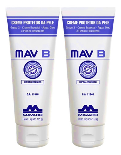 2 Cremes Antibacteriano Hidratante Mav B Chulé De Mãos, Pés