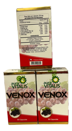 3 X Venox 270 Cap Varice Hinchazon Calambre Dolor Piernas