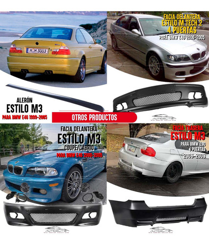 Imagen 9 de 10 de Facia Trasera Bmw Serie 3 E46 4 Ptas Tipo Mtech 1999 - 2005