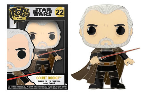 Funko Pop Pin Count Dooku Star Wars, Esmaltado, Conde